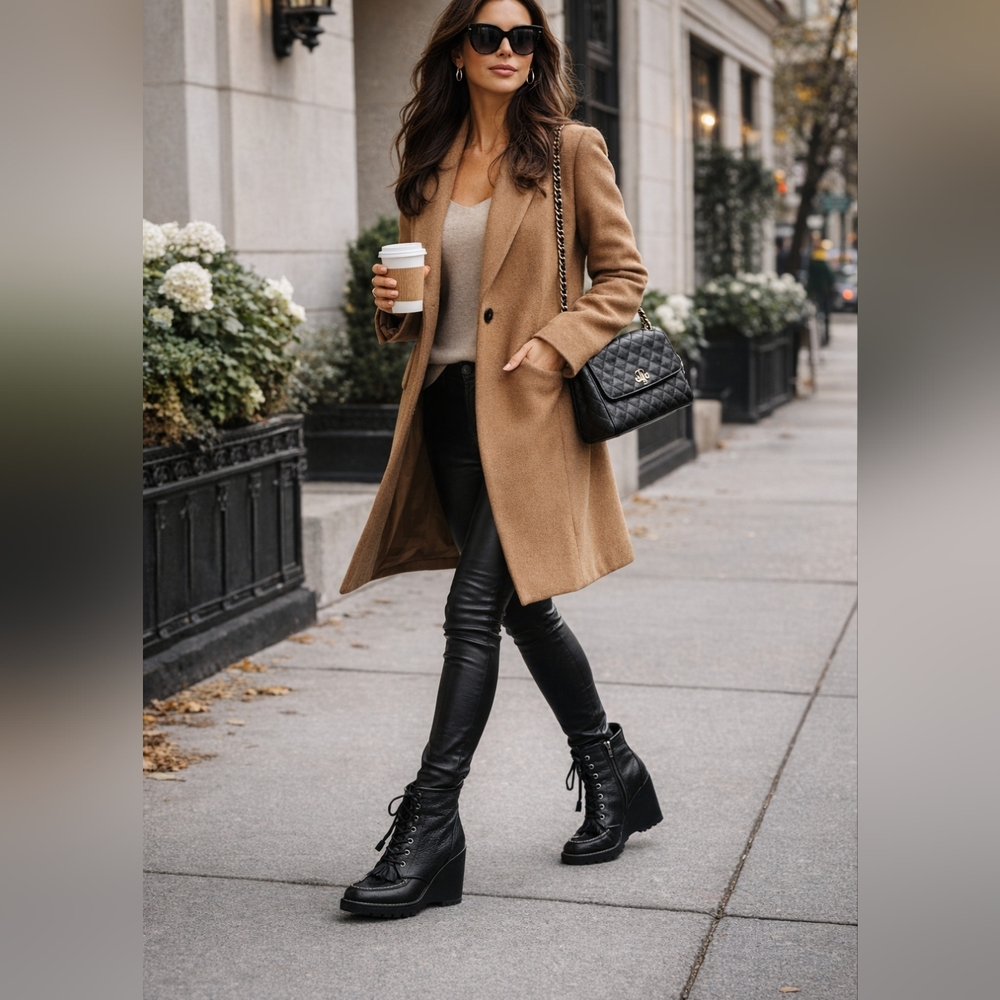 Tory Burch Kiltie Fringe Wedge Boots 10 - Picture 2 of 13